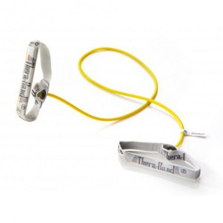 Tubing Thera Band 1,4 metra z elastycznymi uchwytami – żółty (opór słaby)
