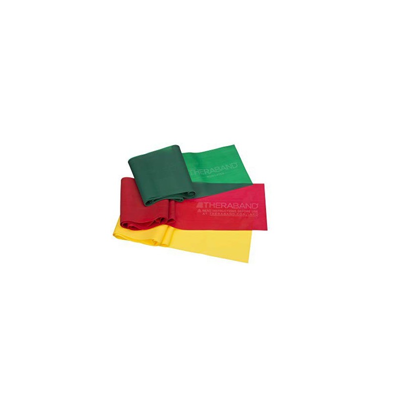 Komplet taśm Thera-Band® mniejszego oporu 3 x 1,5 m żółta, czerwona, zielona