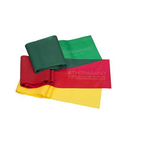 Komplet taśm Thera-Band® mniejszego oporu 3 x 1,5 m żółta, czerwona, zielona