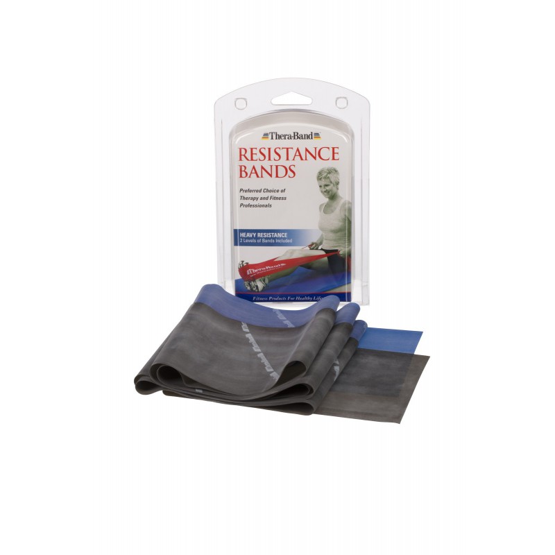 Komplet taśm Thera-Band® większego oporu, 2x1,5m niebieska, czarna